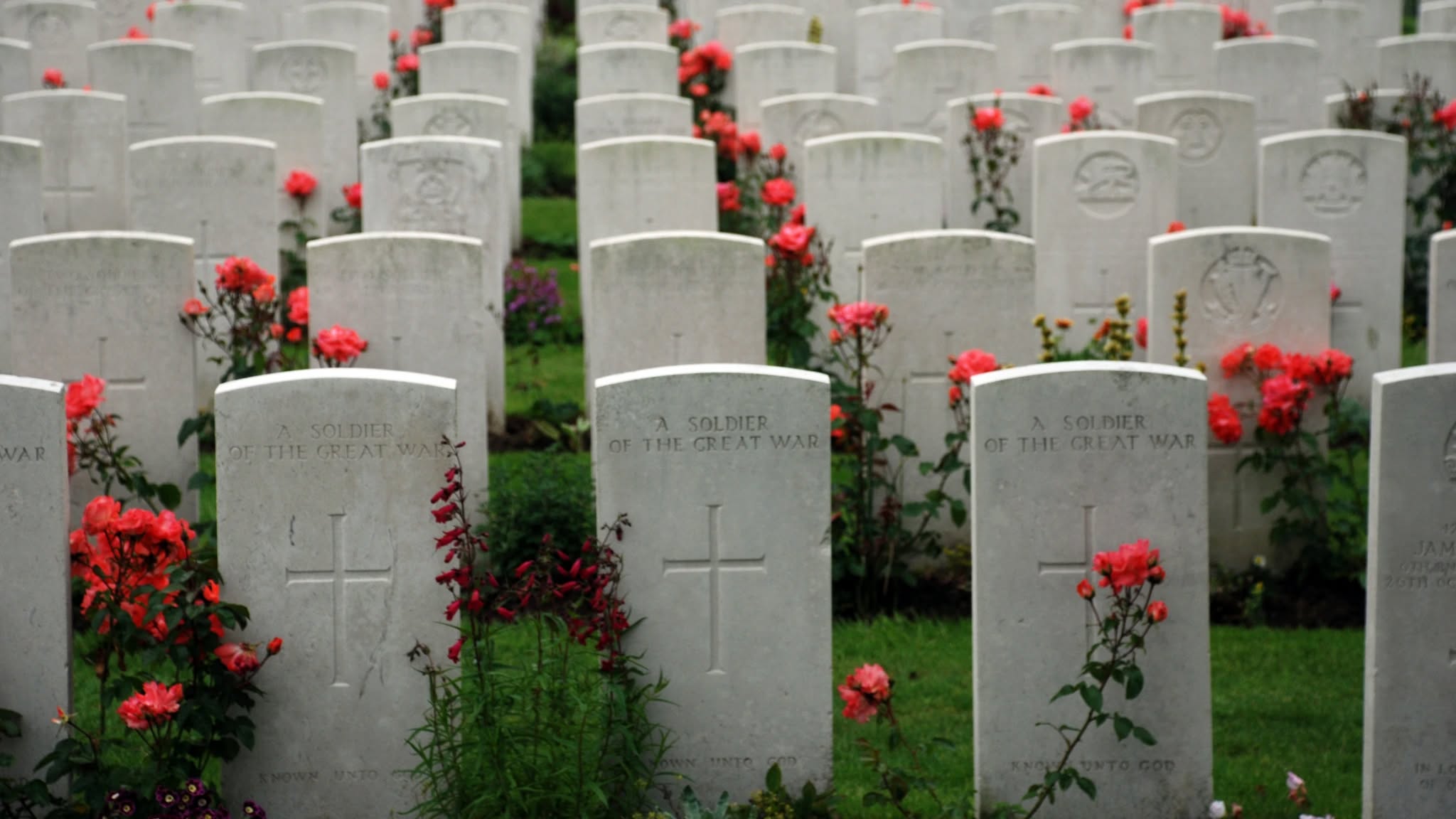 Well-maintained green cemetery grounds in Bradwell Saskatchewan with manicured lawn